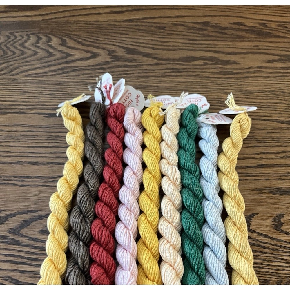 Hyla's High Cotton Egyptian Multicolor Thread Yarn Lot of 9 Skeins Crewel Plus